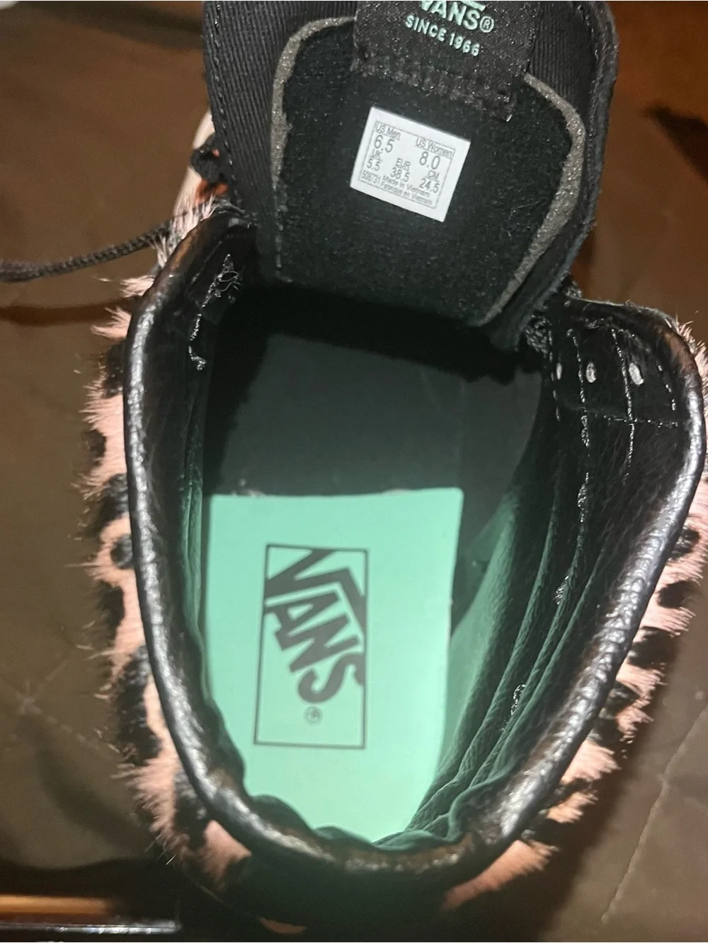 Vans Women's High-Top Leopard Print Sneakers - Black & Pink